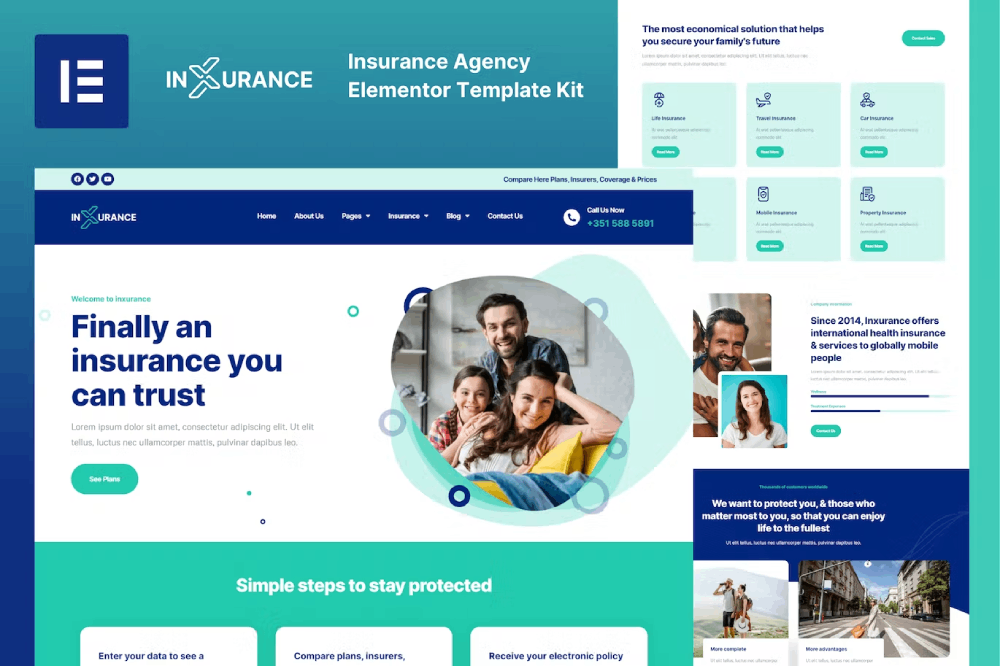 cover-inxurance-template-kit.png Inxurance and Insurance Agency Elementor Template Kit