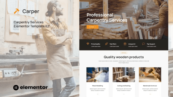 Carper – Carpenter and Craftsman Elementor Template Kit