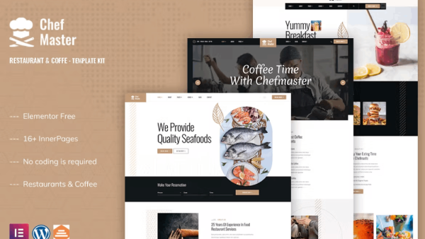 Chefmaster – Restaurant and Cafe Elementor Template Kit