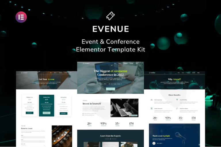 Evenue – Event and Conference Elementor Template Kit