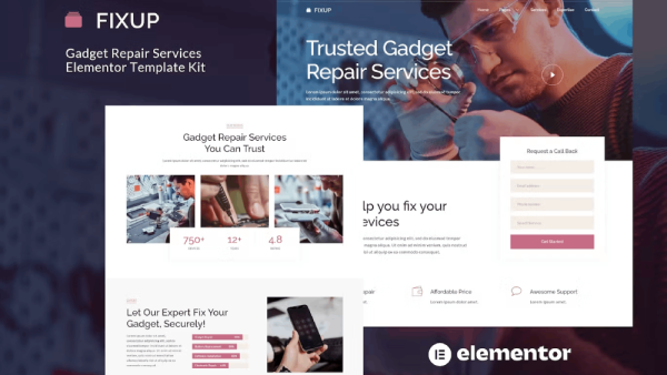 FixUp and Gadget Repair Services Elementor Template Kit