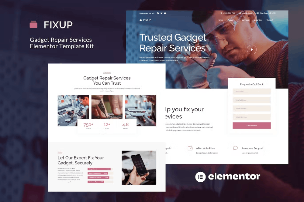 coverfixup.png FixUp and Gadget Repair Services Elementor Template Kit
