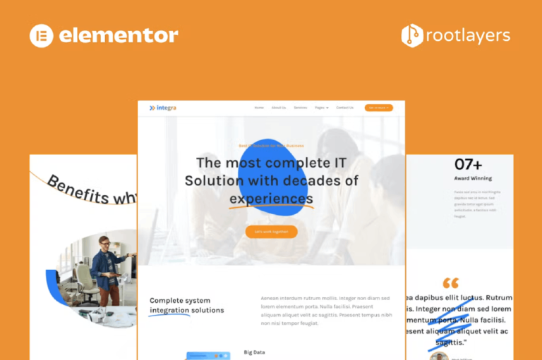 Integra – IT Solution and Services Elementor Template Kit