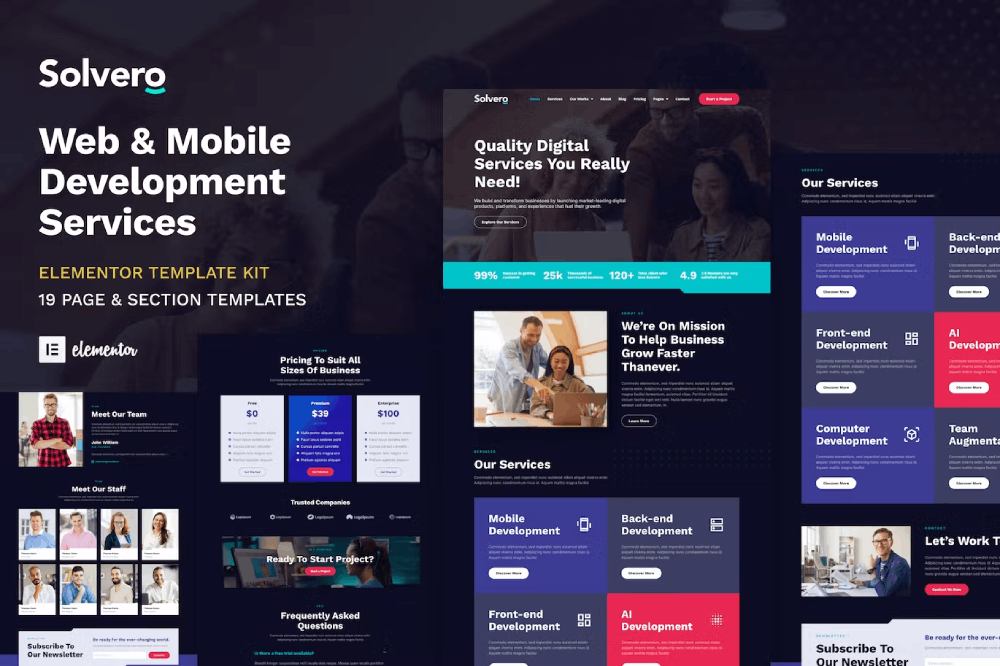 coversolvero.png Solvero and Web and Mobile Development Service Elementor Template Kit