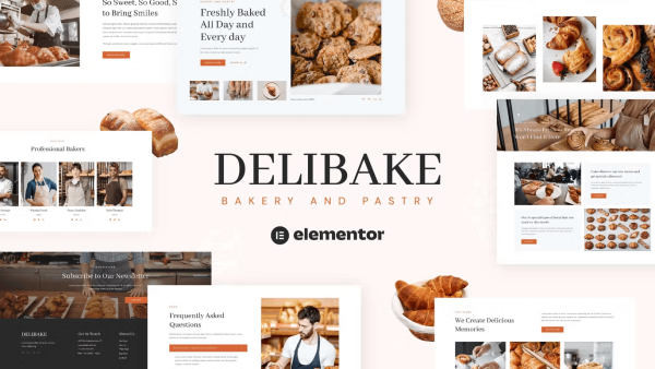 Delibake and Bakery and Pastry Elementor Template Kit