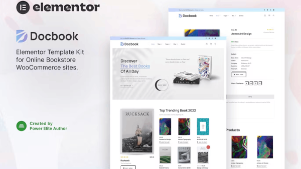 Docbook and Online Bookstore WooCommerce Elementor Template Kit