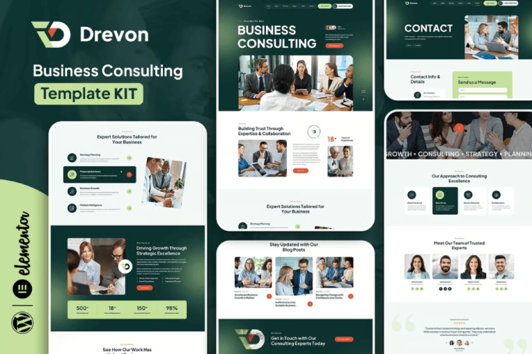 Drevon – Business Consulting Elementor Template Kit