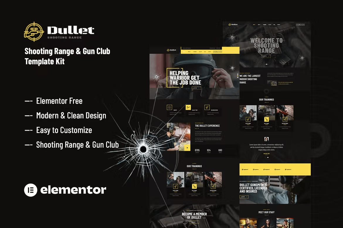 dullet-cover.png Dullet – Shooting Range and Gun Club Elementor Template Kit