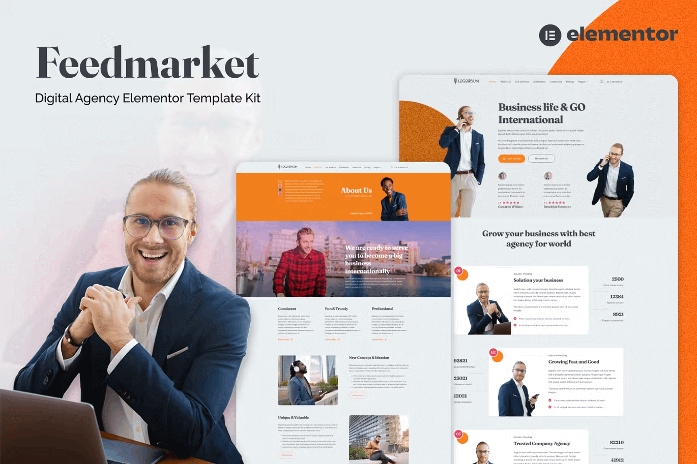 feedmarketCover.png Feedmarket – Digital Agency and Marketing Elementor Template Kit