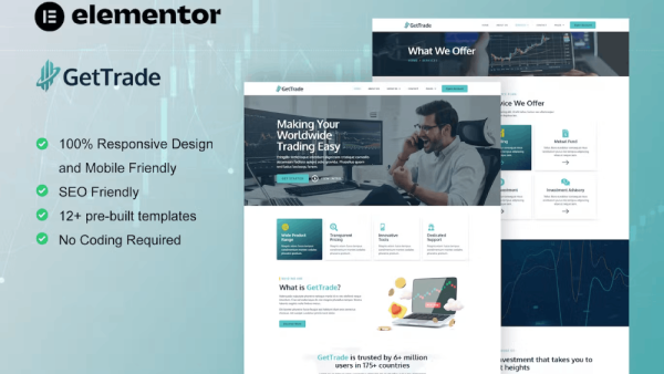 GetTrade – Trading and Investment Elementor Template Kit