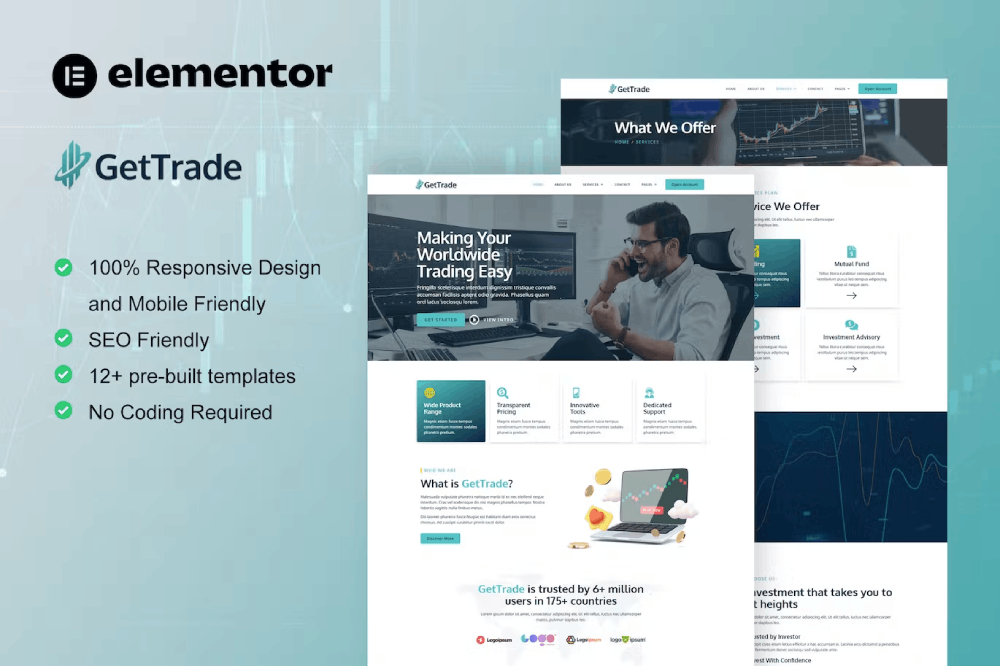 gettradecover.png GetTrade – Trading and Investment Elementor Template Kit