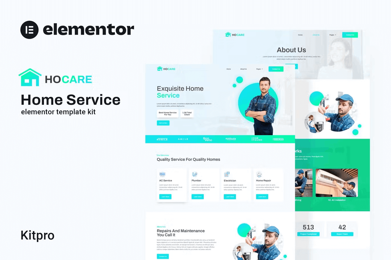 hocare-cover.png Hocare and Home Service Elementor Template Kit