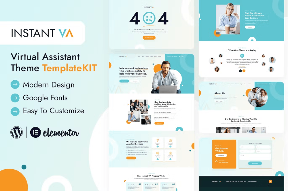 intantvacover.png Instant VA and Virtual Assistant Elementor Template Kit