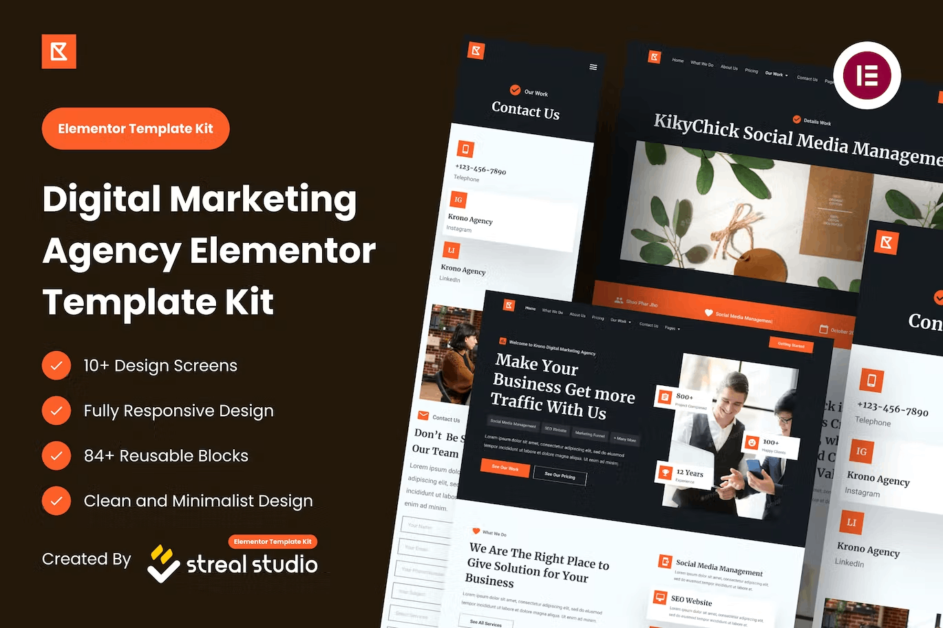 krono-cover.png Krono and Marketing Agency Elementor Template Kit