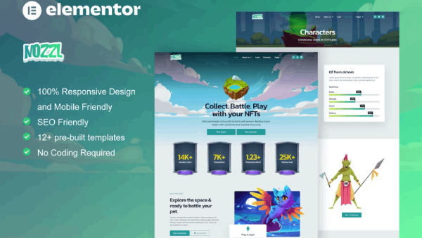 Nozzle and Game NFT Elementor Pro Template Kit