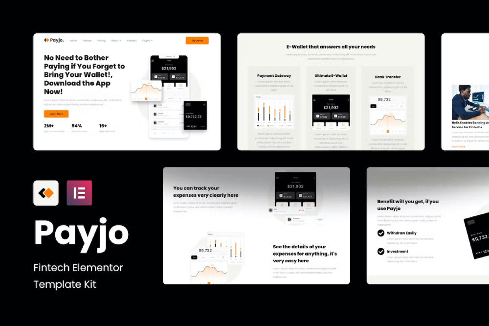 payjo-cover.png Payjo and Fintech Elementor Template Kit