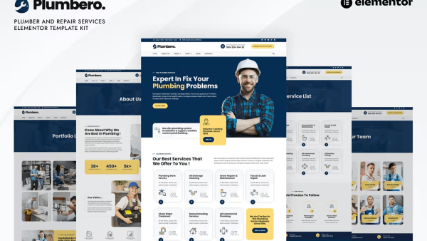 Plumbero – Plumber and Repair Services Elementor Template Kit