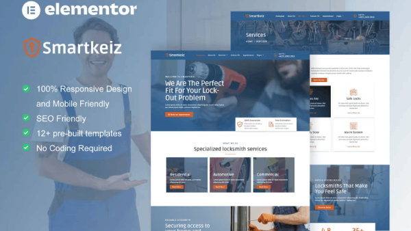 Smartkeiz and Locksmith Service Elementor Template Kit