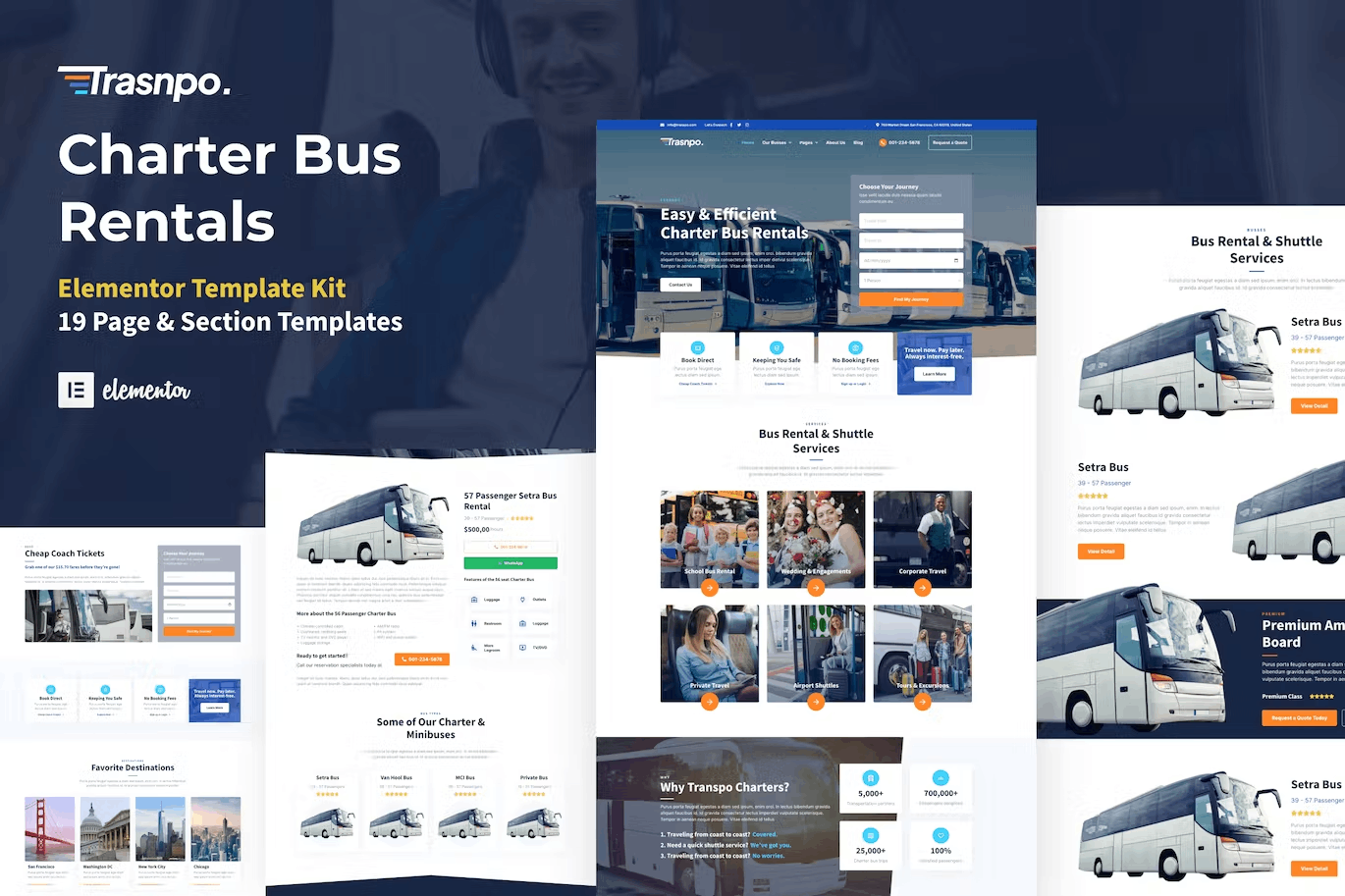 transpocover.png Transpo and Charter Bus Rental Company WordPress Elementor Template Kit