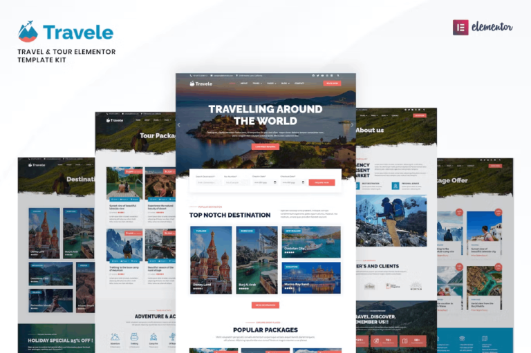 Travele – Travel and Tour Agency Elementor Template Kit