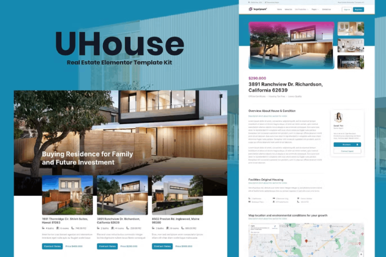 UHouse Real Estate Elementor Template Kit